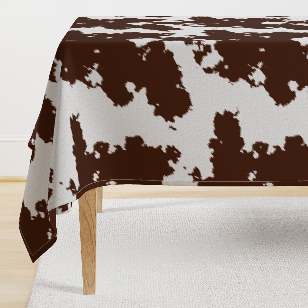 Realistic Brown Cow Hide Animal Print