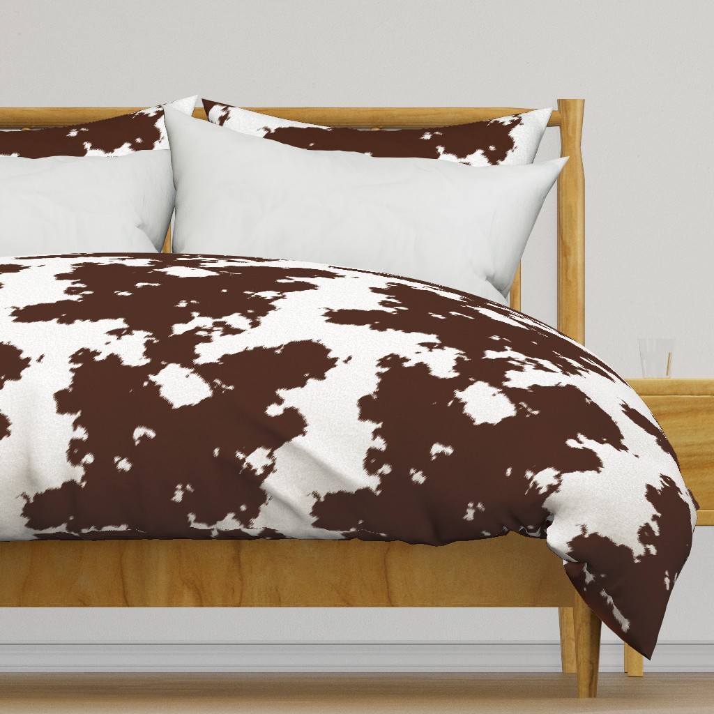 Realistic Brown Cow Hide Animal Print