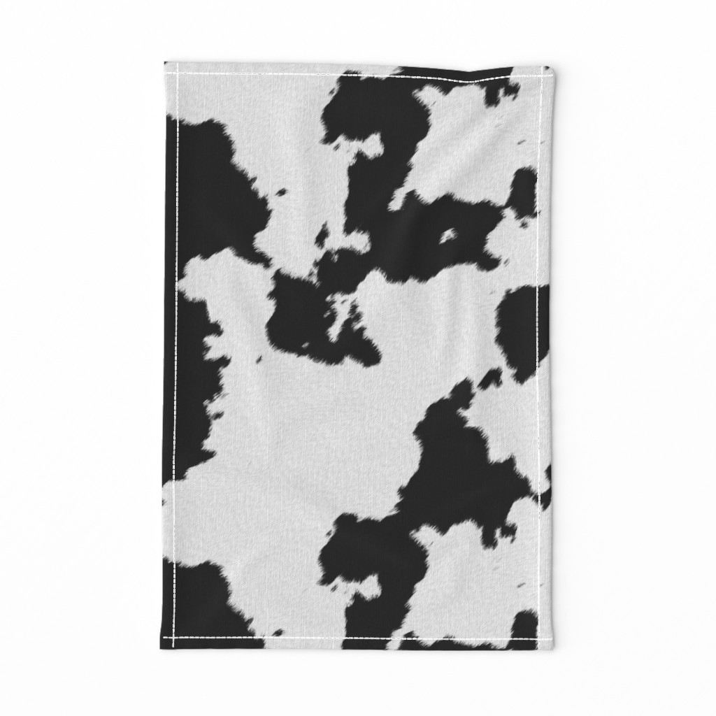 Realistic White Dairy Cow Hide Animal Print