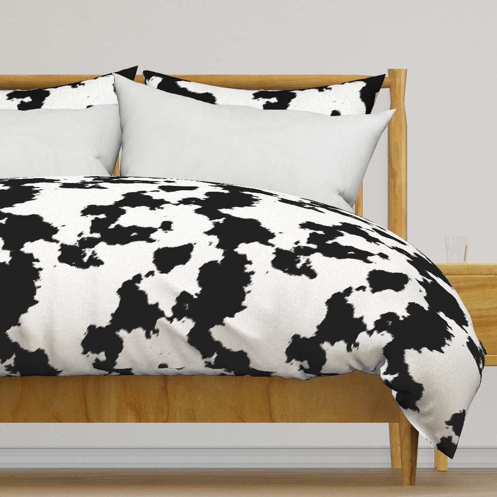 Realistic White Dairy Cow Hide Animal Print