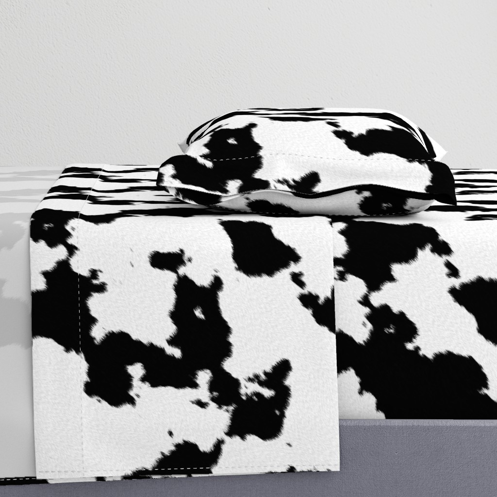 Realistic White Dairy Cow Hide Animal Print