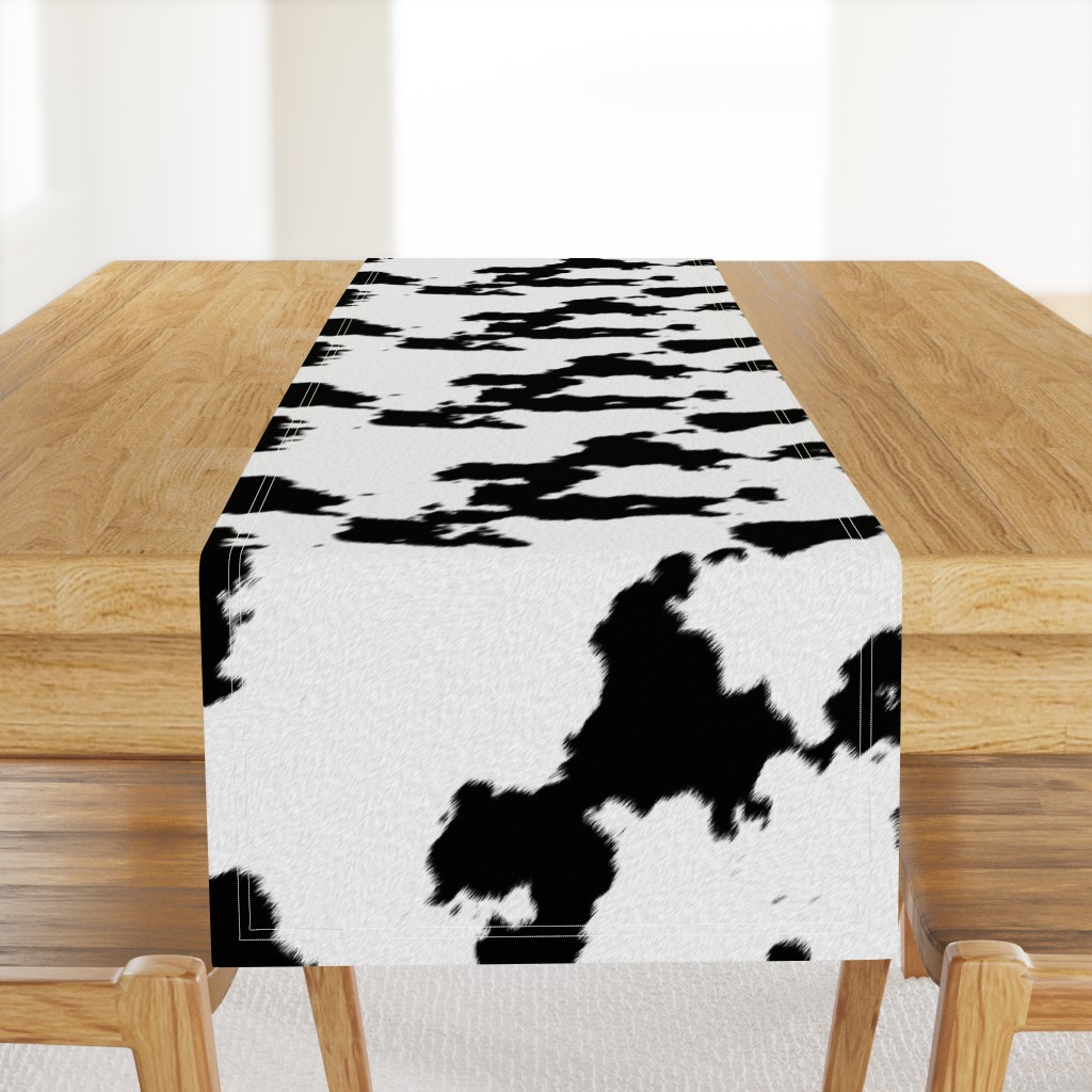 Realistic White Dairy Cow Hide Animal Print