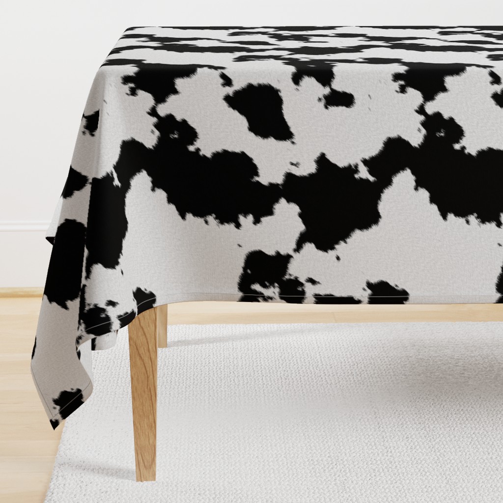 Realistic White Dairy Cow Hide Animal Print