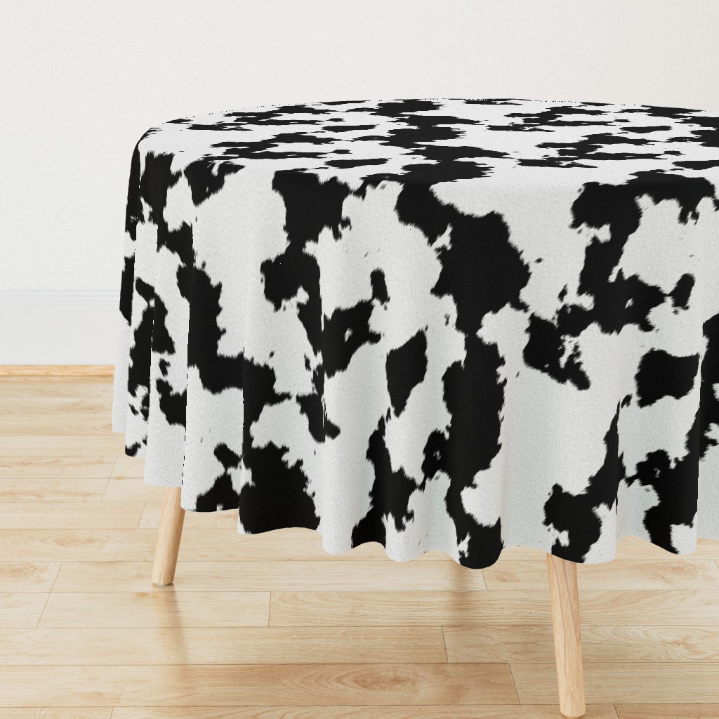 Realistic White Dairy Cow Hide Animal Print