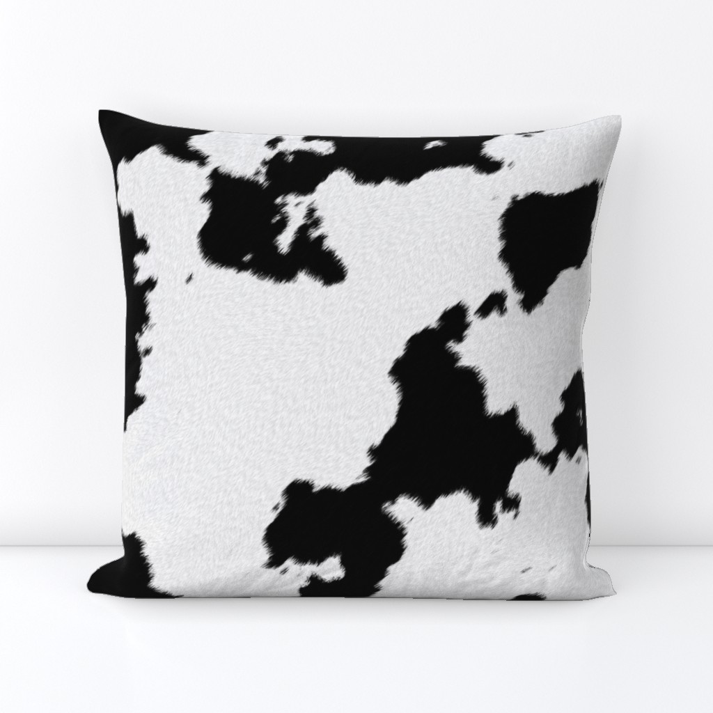 Realistic White Dairy Cow Hide Animal Print