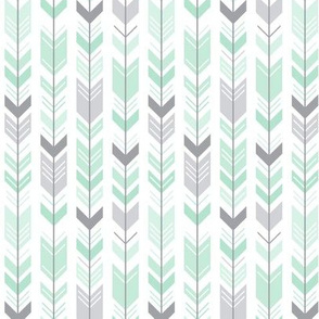 herringbone arrows mint green