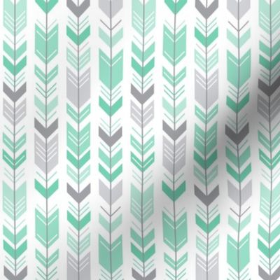 herringbone arrows sea foam green