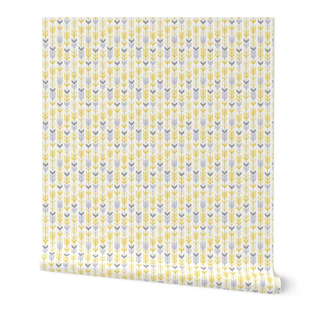 herringbone arrows butter yellow