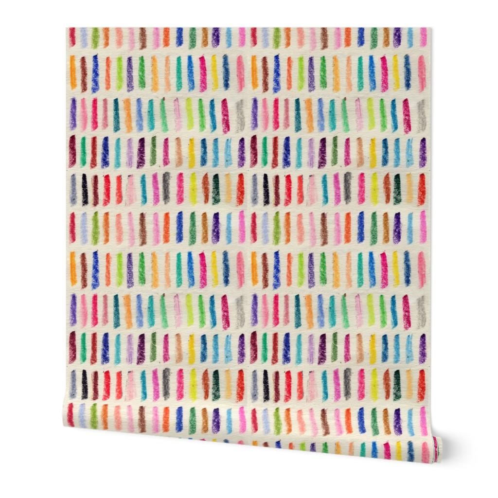 Crayon Sampler || multicolor hand-drawn stripes