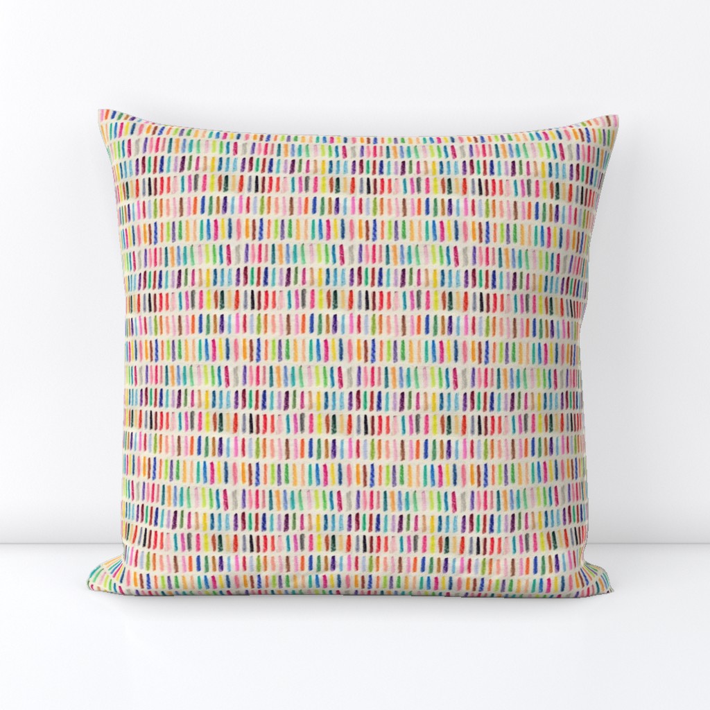 Crayon Sampler || multicolor hand-drawn stripes