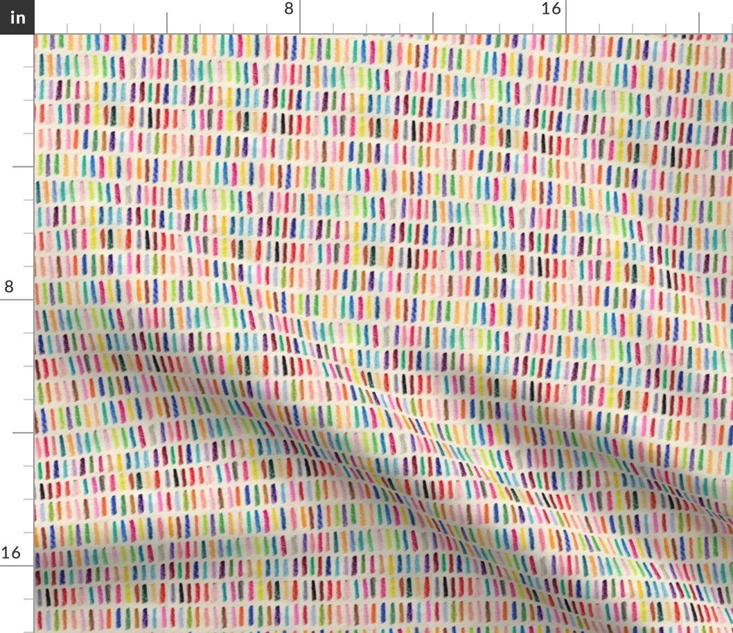 Crayon Sampler || multicolor hand-drawn stripes