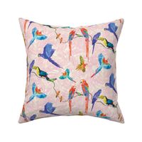 Rainforest Birds - Pink