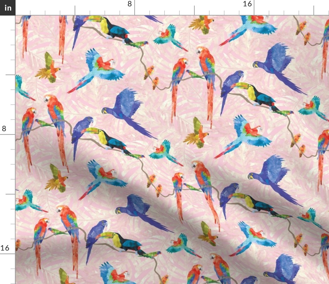 Rainforest Birds - Pink