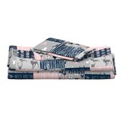 Patchwork Deer and Arrow - Littleone Wholecloth in pink, navy, grey