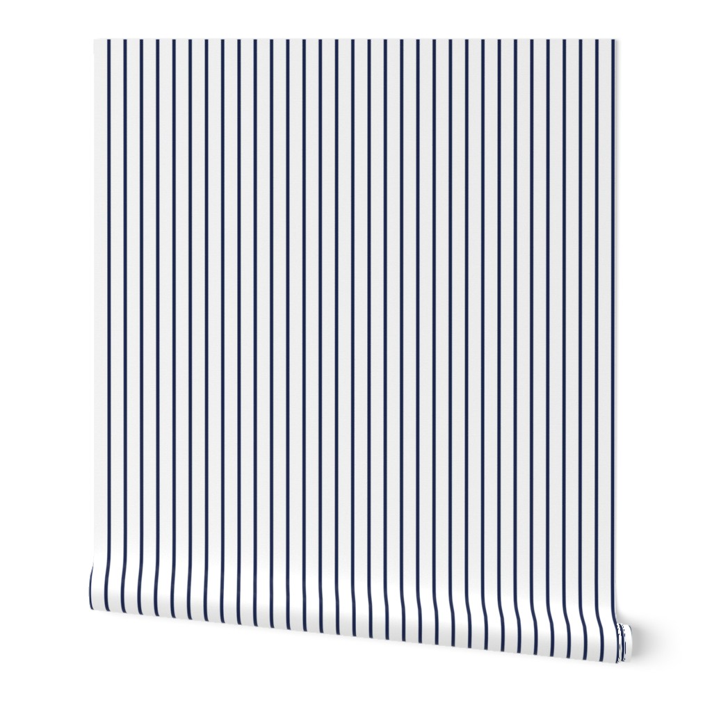 Thin Stripes Navy on White Vertical