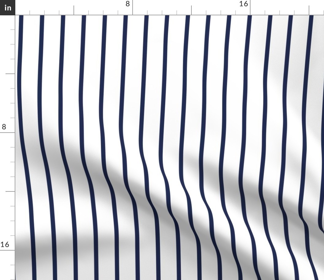 Thin Stripes Navy on White Vertical