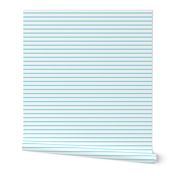 Thin Stripes Sky Blue on White Horizontal