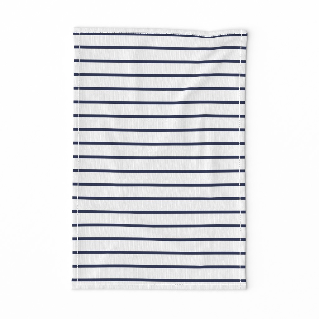 Thin Stripes Navy on White Horizontal