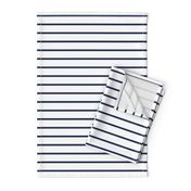 Thin Stripes Navy on White Horizontal