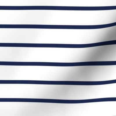 Thin Stripes Navy on White Horizontal