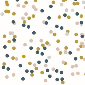 Confetti dots - dusty blue, blush and mustard