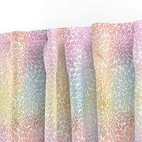 Pastel Rainbow Watercolor Dahlia Pattern