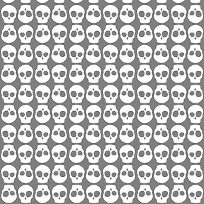 cute skulls on grey