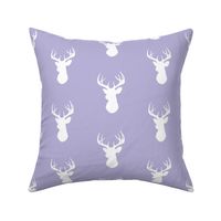 Deer-White on lilac - stag Buck deer head silhouette -ch-ch