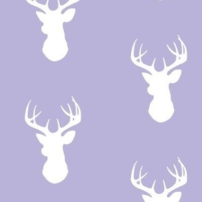 Deer-White on lilac - stag Buck deer head silhouette -ch-ch