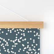 confetti dots - white on dusty blue