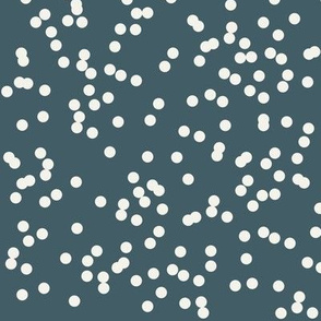 confetti dots - white on dusty blue