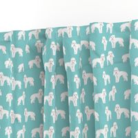 Toy Poodle dog pattern dog fabric teal