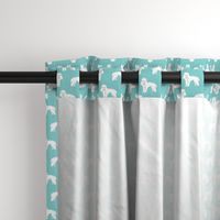 Toy Poodle dog pattern dog fabric teal