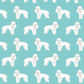 Toy Poodle dog pattern dog fabric teal