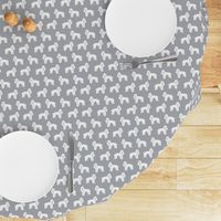 Toy Poodle dog pattern dog fabric  grey