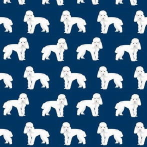 Toy Poodle dog pattern dog fabric  navy