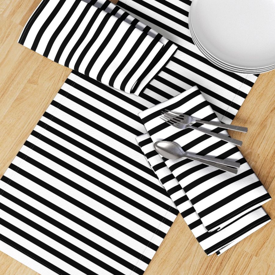 Striped Fabric Black and White