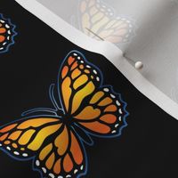 Monarch Butterflies on Black
