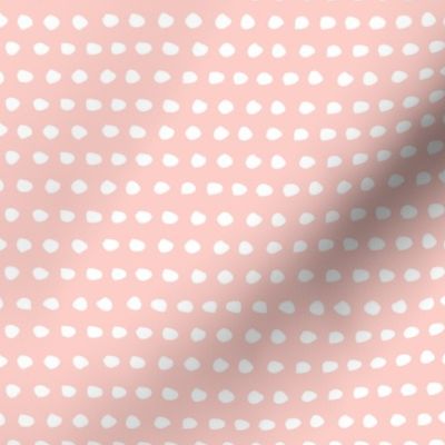 8" White Polka Dots / Dark Pink Background