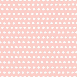 8" White Polka Dots / Dark Pink Background