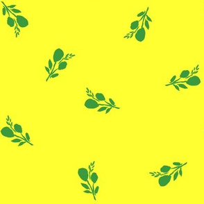 8" Flamingo Park Green Branches - Bright Yellow