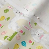 toy poodle  easter fabric spring pastel easter egg - yellow