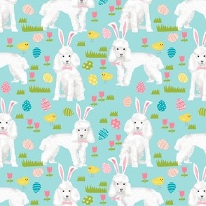 toy poodle  easter fabric spring pastel easter egg - blue tint
