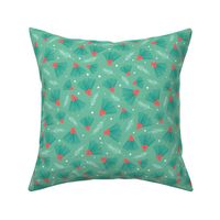 Mistletoe Green and Red Small pattern