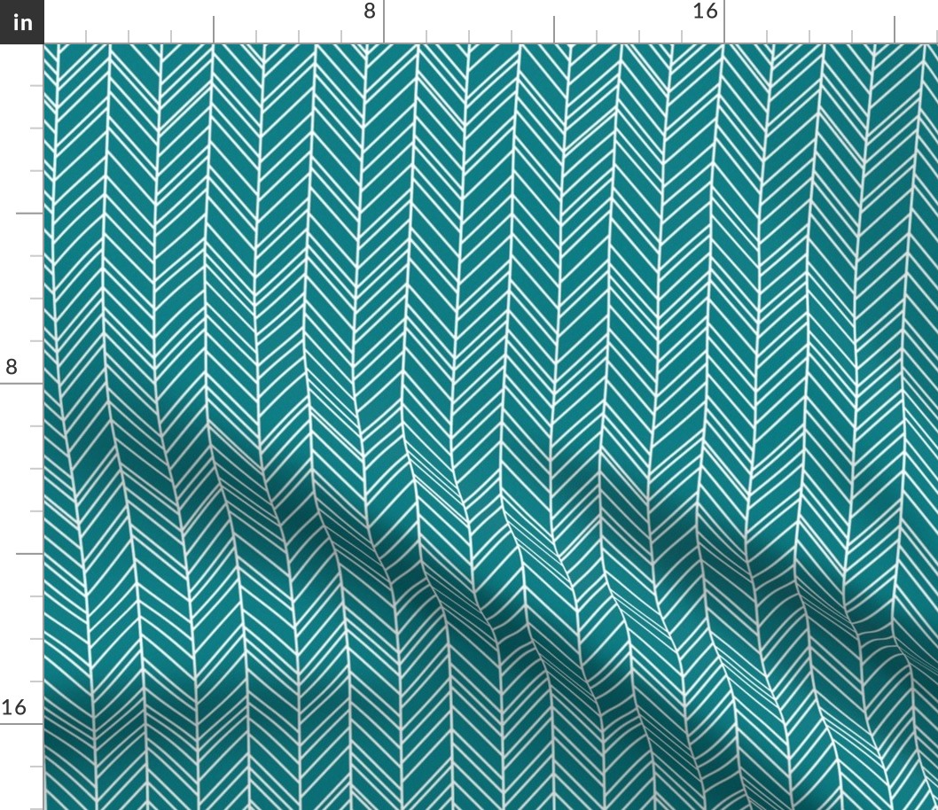 herringbone feathers dark teal