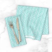 herringbone feathers light teal