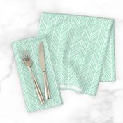 herringbone feathers mint green