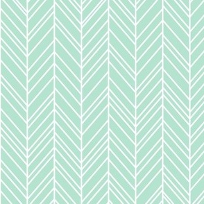 herringbone feathers mint green