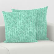 herringbone feathers sea foam green