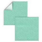 herringbone feathers sea foam green